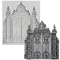 Castle Gate Silicone Fondant Mold For Cake Decorating Cupcake Topper Polymer Clay Candy Chocolate Gum Paste