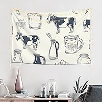 GFLFMXZW Fresh Milk Tapestry Flag Vertical Aesthetic Art Wall Tapestry Funny Poster Banner Wall Hanging for Bedroom Living Room Backdrop