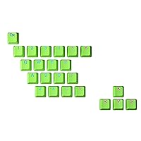 Ranked Rubber Keycap Set | Double shot Translucent | OEM Profile for Mechanical Gaming Keyboard (Neon Green, 23 Keys)