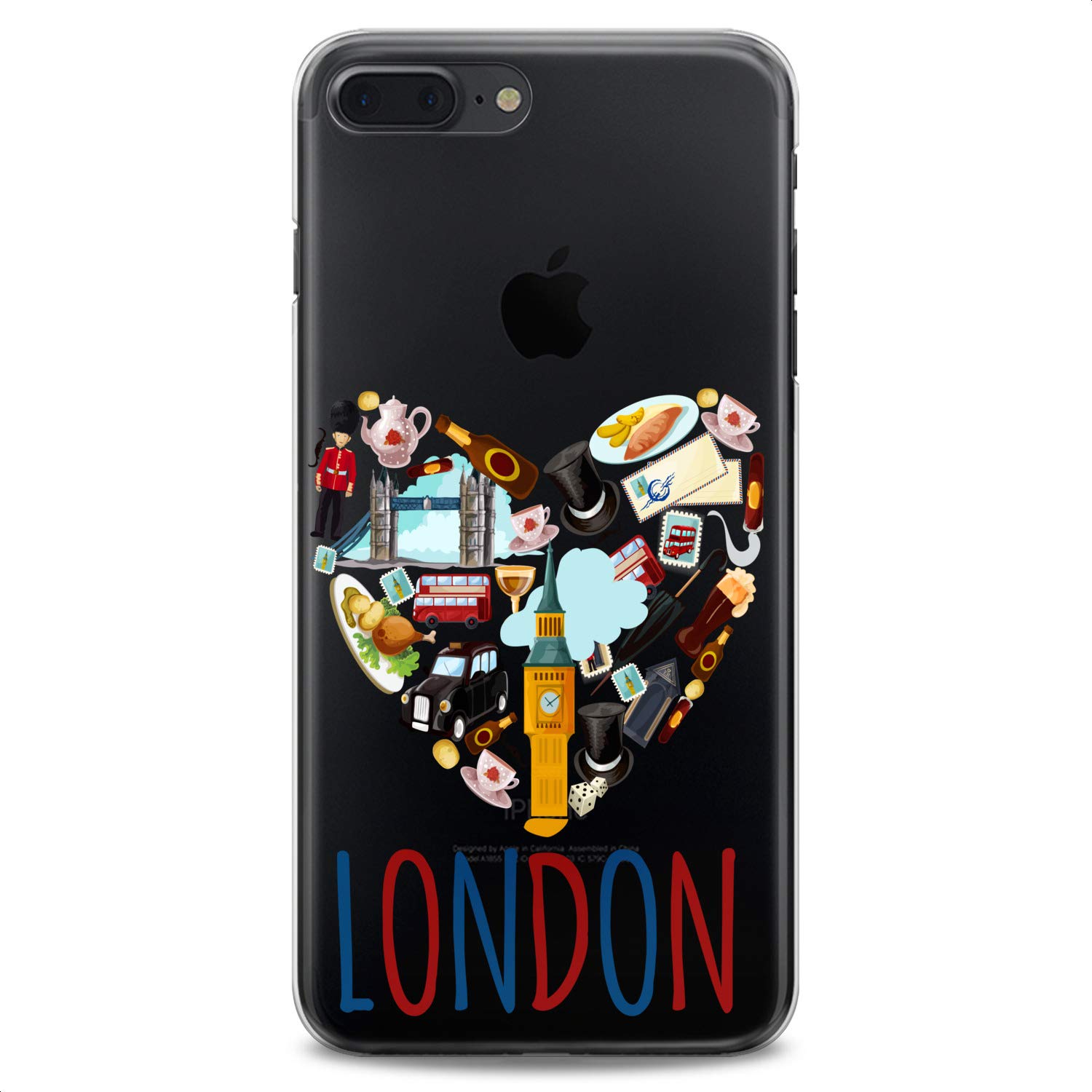 Cavka TPU Case Compatible with iPhone 14 Pro Max 13 12 Mini 11 Xs X 8 Plus Xr 7 SE London City Cute Soft Design Big Ben Paint Flexible Silicone Print Cute Traveling Slim fit Man Clear Girls Heart