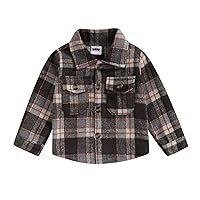 Toddler Baby Flannel Jacket Baby Boy Girl Plaid Coat Button Down Kids Fall Winter Outerwear