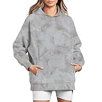 Women's Fashion Solid Sweatshirt Hoodie Long Sleeve Round Neck Casual Comfor Loose Lightweight Casual Oversize Sweatshirt