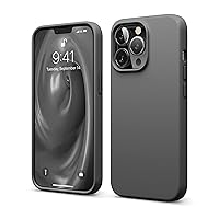 elago Compatible with iPhone 13 Pro Case, Liquid Silicone Case, Full Body Screen Camera Protective Cover, Shockproof, Slim Phone Case, Anti-Scratch Soft Microfiber Lining, 6.1 inch (Dark Grey)
