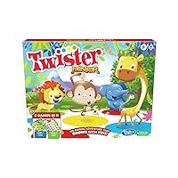 Twister Junior Game, Animal Adventure 2-Sided Mat, 2 Games in 1, Party Game, Indoor Game for 2-4 Players