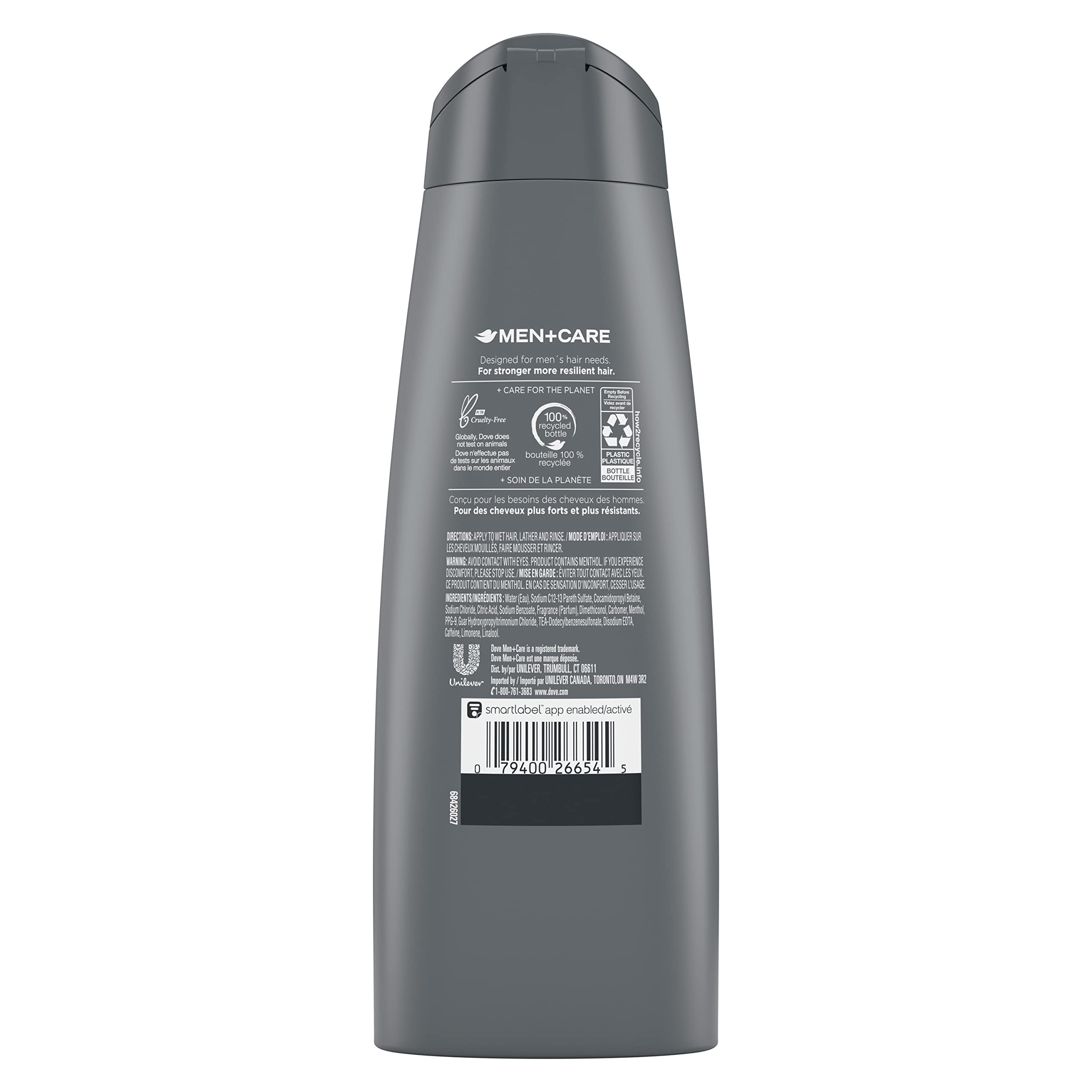 Dove Men+Care Fortifying 2-in-1 Shampoo and Conditioner Fresh and Clean with Caffeine 4 Count For Everyday Care Helps Strengthen and Nourish Hair 12 oz