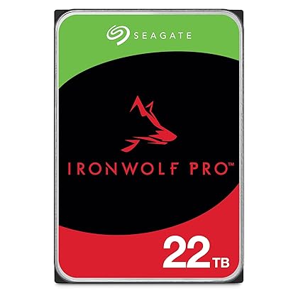 Seagate IronWolf Pro 22TB Enterprise NAS Internal HDD Hard Drive – CMR 3.5 Inch SATA 6Gb/s 7200 RPM 256MB Cache for RAID Network Attached Storage, Rescue Services (ST22000NT001)