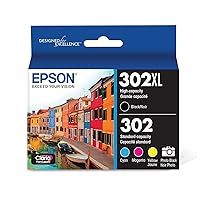 EPSON 302 Claria Premium Ink High Capacity Black & Standard Color Cartridge Combo Pack (T302XL-BCS) Works with Expression Premium XP-6000, XP-6100