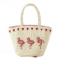 Lady Handmade Embroidery Shoulder Straw Fashion Beach Bag Woven Bag