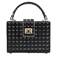 Makey Leather Designer Box Top-Handle Bag/Purse/Handmade/European/Black
