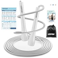 Jump Rope for Fitness, Lightweight PVC Skipping Rope for Men Women Adults Exercise with ABS Handles & Training Poster, Adjustable Tangle-Free Workout Speed Jump Rope for Home, Gym and Outdoor