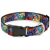 Buckle-Down Beauty & The Beast Stained Glass Scenes Plastic Clip Collar, Narrow Small/6-9