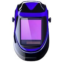 DEKOPRO Solar Powered Welding Helmet Auto Darkening Professional Hood with Wide Lens Adjustable Shade Range 4/9-13 for Mig Tig Arc Weld Grinding Welder Mask