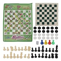 Chess Set, 3 in 1 Plastic Chess Leisure Game Checkers Draughts Board Game