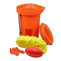 SeaSense Boat Bailer Safety Kit – Dry Storage for Essential Emergency Gear, 1.5Liters – Includes 50’ of Rope, Float Buoy & Emergency Whistle – Great For Small Boats, Pontoons, Kayaks & Fishing Vessels