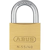ABUS 55/40 Solid Brass Keyed Padlock with 2 Keys, Hardened Steel Shackle with Anti Corrosion Inner Lock Components, Keyed Different
