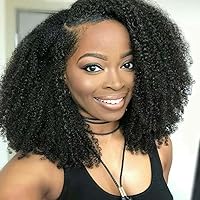 Lace Full Wigs Human Hair Perpetuum Shiny 4B 4C Afro Kinky curly Wigs with Baby Hair for Black Women,Brazilian Human Hair Wigs 130%(22'' Afro Kinky Curly Full Lace Wig)