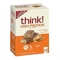 Protein Bars, High Protein Snacks, Gluten Free, Kosher Friendly, Creamy Peanut Butter, Nutrition Bars, 2.1 Oz per Bar, 12 Count (Packaging May Vary)