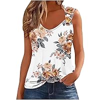 Women's Casual Tank Tops O Ring Shoulder Crew Neck Cami Top Summer Sleeveless Tunic Vest Flowy Loose Fit Shirts