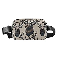 Cross Body Fanny Pack Hunting-deer-head-antlers Fashion Waist Packs Unisex Belt Bag