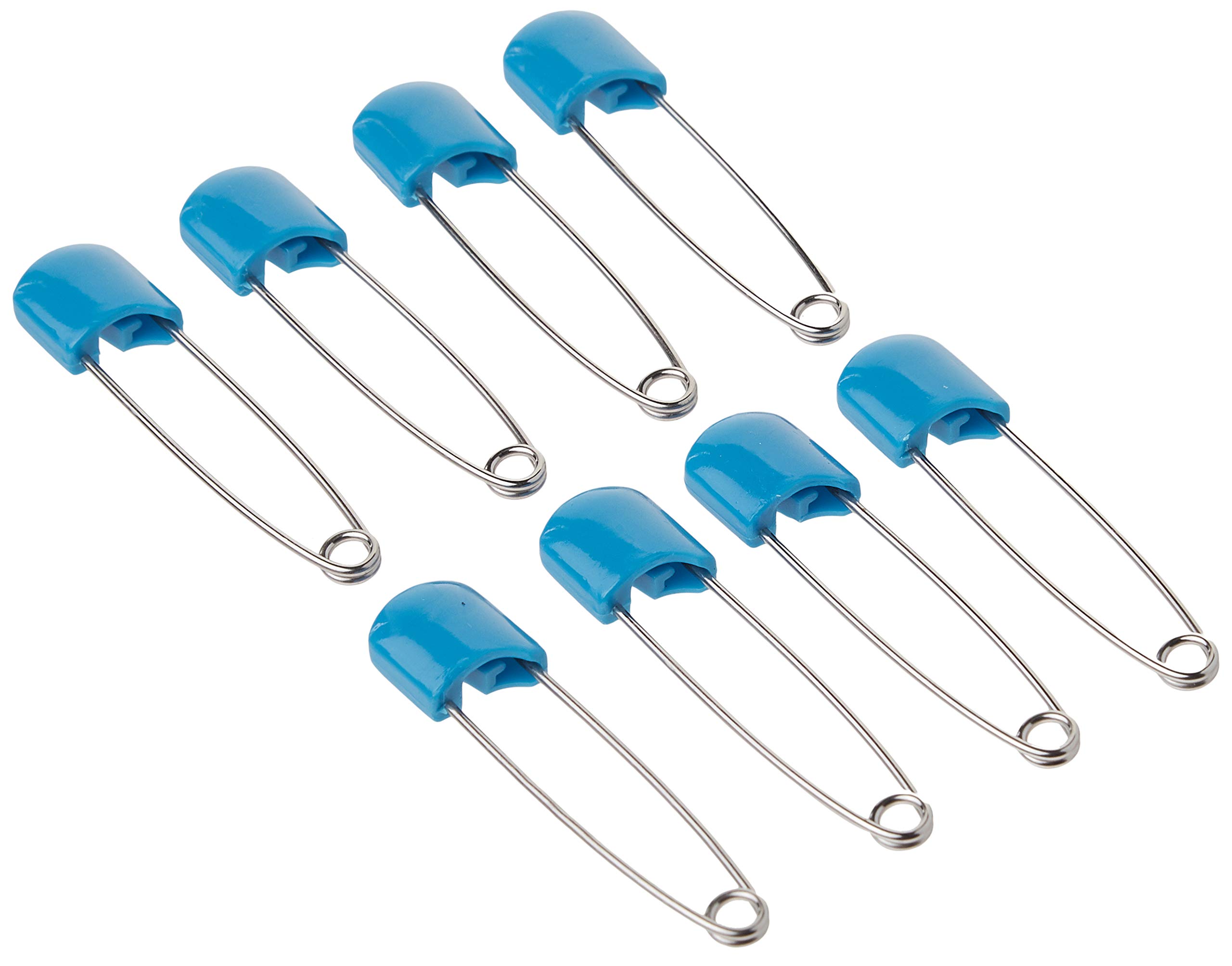 OsoCozy Diaper Pins - {Blue} - Sturdy, Stainless Steel Diaper Pins with Safe Locking Closures - Use for Special Events, Crafts or Colorful Laundry Pins (Pack of 3)