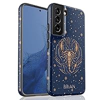 Custom Scorpio Zodiac Sign, Astrology Personalized Name Case, Designed for Samsung Galaxy S24 Plus, S23 Ultra, S22, S21, S20, S10, S10e, S9, S8, Note 20, 10