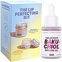 Save 10% Radiant Skin and Lips Bundle - Handmade Heroes Gentle Exfoliator Lip Scrub and Mask Set and 100% Natural Bakuchiol Booster Oil