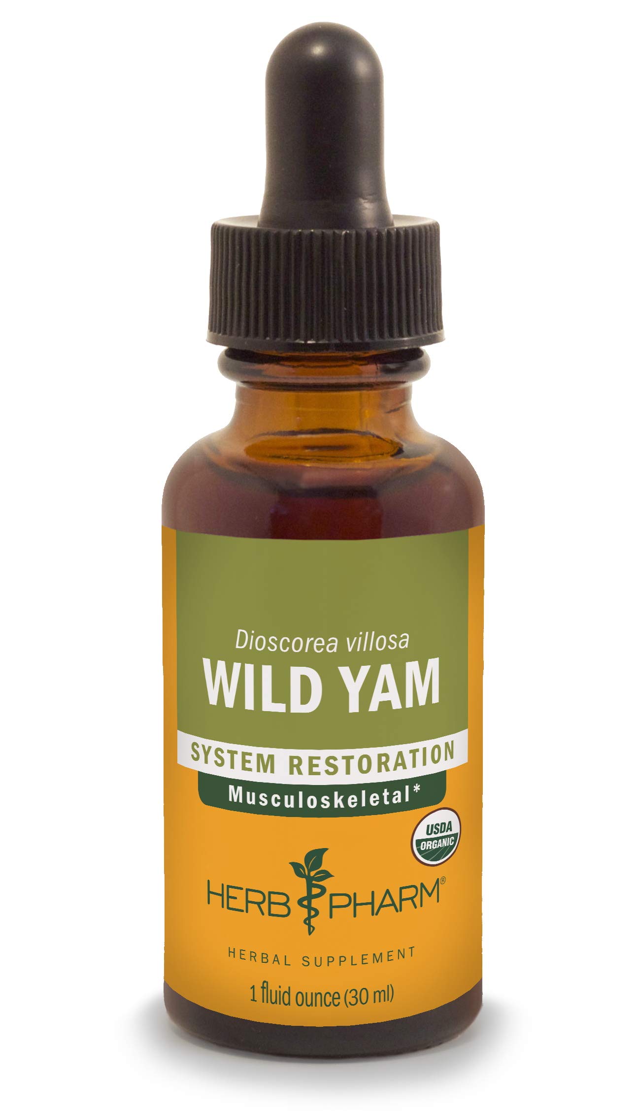 Herb Pharm Certified Organic Wild Yam Liquid Extract for Musculoskeletal System Support - 1 Ounce