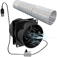 Portable Extractor Fan, extractor fan bathroom,with 1m Duct Hose USB Adjustable DIY Ventilation Fan Powerful 5V 2A Brushless Motor Exhaust Fan for Kitchen Bathroom