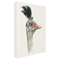 Stupell Home Décor Downton Animals Dowager Ostrich Stretched Canvas Wall Art, 16 x 1.5 x 20, Proudly Made in USA