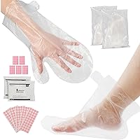 400 Counts Paraffin Wax Liners for Hands & Foot, Segbeauty Extra Large Thick 200pcs Plastic Mittens and Nomal Thin 200pcs Foot Covers with 400 Stickers for Snug Closure, Wax thera-py Hands Foot Bags