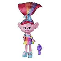 Trolls DreamWorks Glam Poppy Fashion Doll with Dress, Shoes, and More, Inspired by The Movie World Tour, Toy for Girl 4 Years and Up
