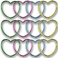 Unique Shiny Plastic Heart Bracelets - Assorted Colors, Child Size, 12 Pcs