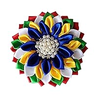 Order of The Eastern Star OES Satin Flower Brooch Pin for Women (Colorful 4.5 Brooch)