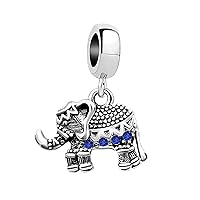 Elephant Birthstone Dangle Bead Birthday Charms Compatible with Pandora Bracelet for Women
