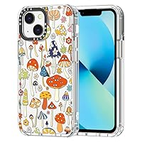 MOSNOVO for iPhone 13 Mini Case, [Buffertech 6.6 ft Drop Impact] [Anti Peel Off] Clear Shockproof TPU Protective Bumper Phone Cases Cover with Mushroom Art Design for iPhone 13 Mini