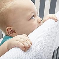 BreathableBaby Breathable Mesh RailGuard Teething Cover — White — 51” Long Panel (1) — Fits Most Full-Size and Does Not Fit Mini Cribs — Use with Coordinating Short Panels for Extra Coverage