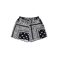 SweatyRocks Girl's Boho Paisley Print Drawstring Waist Shorts Straight Leg Knot Front Summer Shorts