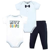 Hudson Baby Unisex Baby Cotton Bodysuit and Pant Set, Hola Ladies Short Sleeve, 3-6 Months