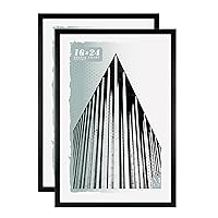 Gallery Foundation Poster Frame, Picture Frame For Wall Art, Black, 16 x 24 Inch, 2-pack