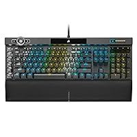 Corsair K100 RGB Mechanical Gaming Keyboard - Cherry MX Speed RGB Silver Keyswitches - 44-Zone RGB LightEdge - PBT Double-Shot Keycaps (Renewed)