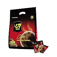G7 Instant Coffee — Pure Black — 100% Soluble Coffee — Strong and Bold — Instant Vietnamese Coffee (200 Packets)