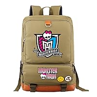Novelty Canvas Bookbag Monster High Waterproof Knapsack-Large Capacity Laptop Comupter Backpack
