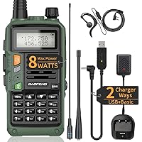 Baofeng Ham Radio UV-5R 8W Upgrade Long Range Handheld Two Way Radio UV-S9 Plus Portable Walkie Talkie with USB Charger Cable and AR-771 Full Kit
