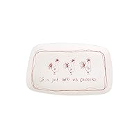 Creative Co-Op Life is Just Better with Chickens Stoneware Platter