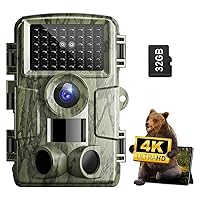 Trail Camera: with Night Vision 4K 48MP 130°Wide-Angle Game Camera，0.05s Trigger Motion Activated Hunting Camera ，98ft IR Sensing ，IP66 Waterproof,for Outdoor Wildlife Surveillance & Home Security