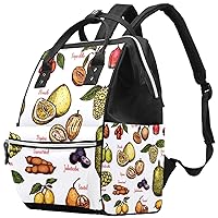 Baby Diaper Bag Maternity Nappy Backpack, Tote Travel Bag for Women Men Exotic Tropical Fruits