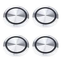 Antrader 4Pcs 8mm Thick Solid Aluminum Circle Disc Glass Top Adapter for Coffee Tea Table Bar with Anti-Slip Rubber Ring, M8 Thread 59mm Diameter