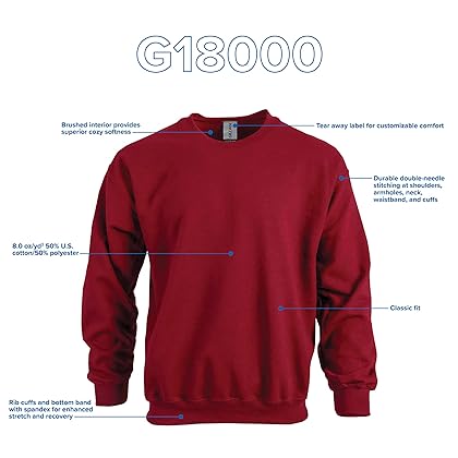 Gildan Fleece Crewneck Sweatshirt, Style G18000
