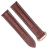Genuine Leather Watchband for Omega 300/150 Black Brown Watch Strap Folding Buckle Accessories Wrist Strap