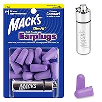 Mack’s Slim Fit Soft Foam Earplugs, 7 Pair with Travel Case – Small Ear Plugs for Sleeping, Snoring, Traveling, Concerts, Shooting Sports and Power Tools | Made in USA